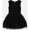 Ribbed Bodice Sleeveless Tulle Skirt Dress, Black - Dresses - 4