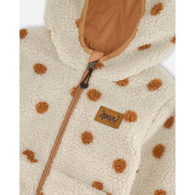 Reversible Sherpa Jacket, Pinky Brown With Dots - Puffers & Down Jackets - 6