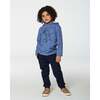 Super Soft Brushed Hooded T-Shirt With Print, Blue - T-Shirts - 2