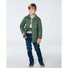 Quilted Canvas Overshirt With Pockets, Forest Green - Jackets - 3