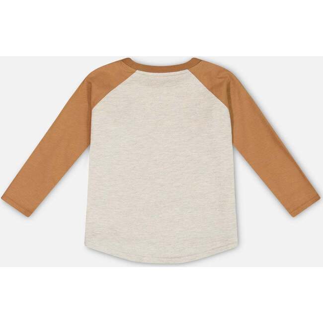 Raglan T-Shirt With Print, Brown & Beige Mix - T-Shirts - 4