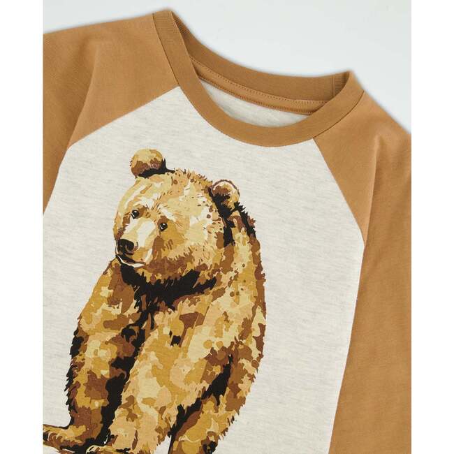 Raglan T-Shirt With Print, Brown & Beige Mix - T-Shirts - 5