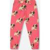 Pug Print All-Over Fleece Sweatpants, Magenta - Sweatpants - 4