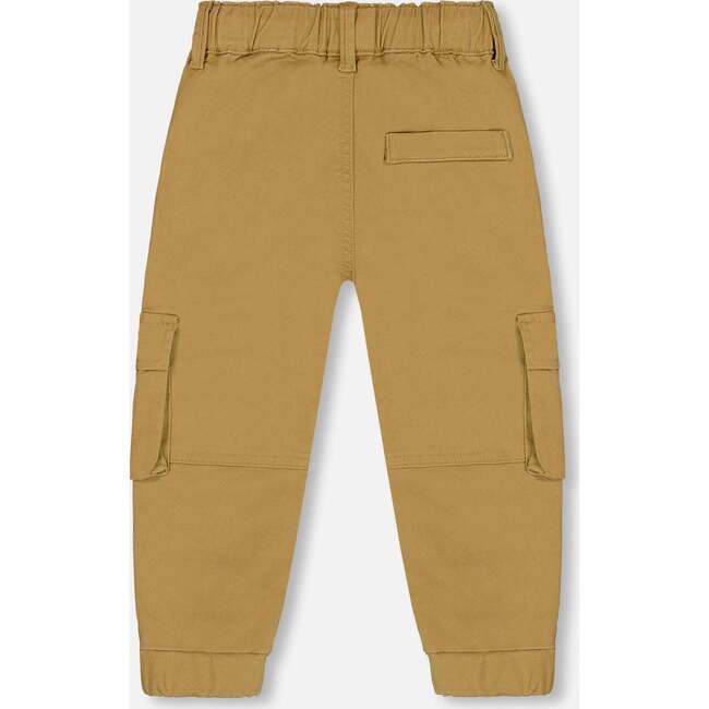 Stretch Twill Cargo Jogger Pants, Dark Beige - Pants - 3