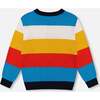 Striped Sweater With Karting Jacquard, Multicolor - Sweaters - 4