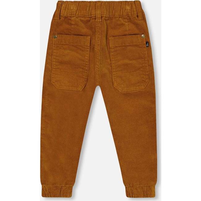 Stretch Corduroy Jogger Pants, Caramel Brown - Pants - 4