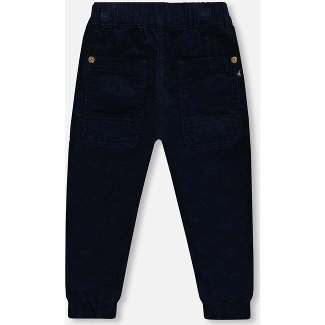 Stretch Corduroy Jogger Pants, Navy - Pants - 4