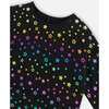 Star Print Long Sleeve T-Shirt Foil, Black - T-Shirts - 4