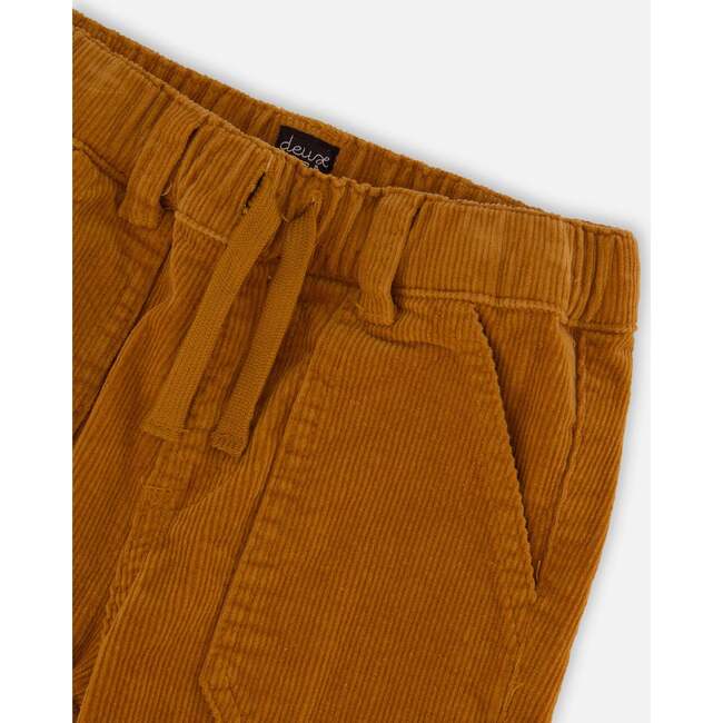 Stretch Corduroy Jogger Pants, Caramel Brown - Pants - 5