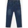 Stretch Jeans Straight Leg, Dark Blue Denim - Jeans - 4