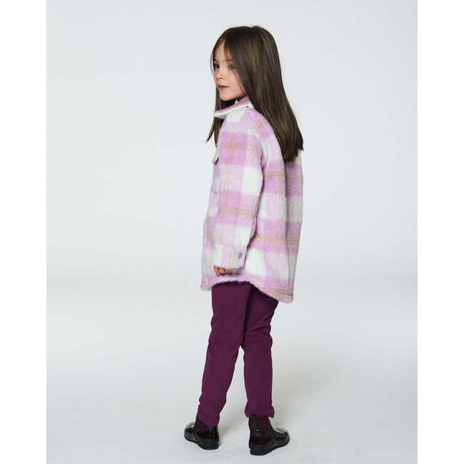 Overshirt Wool-Effect With Pockets, Plaid Lilac & Off-White - Jackets - 2