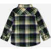 Plaid Polar Fleece Long Sleeve Shirt, Green - Shirts - 3