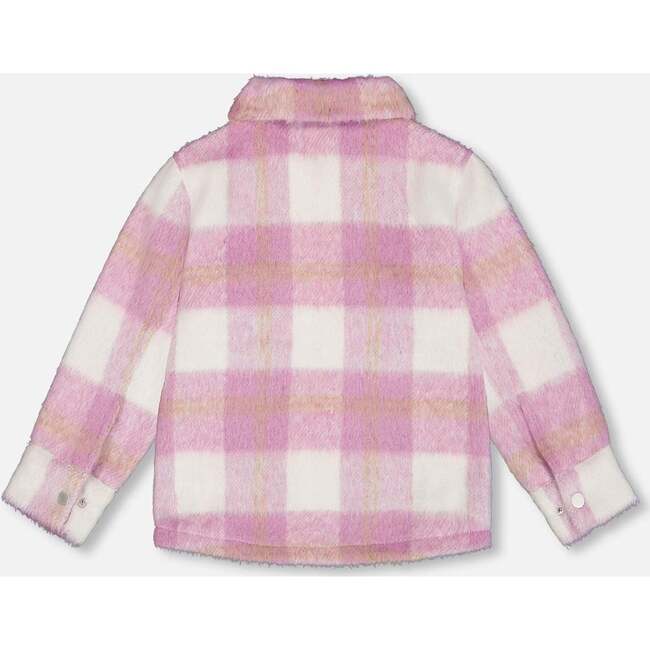 Overshirt Wool-Effect With Pockets, Plaid Lilac & Off-White - Jackets - 3