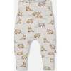 Organic Cotton Raccoon Print Evolutive Pant, Beige Mix - Pants - 4
