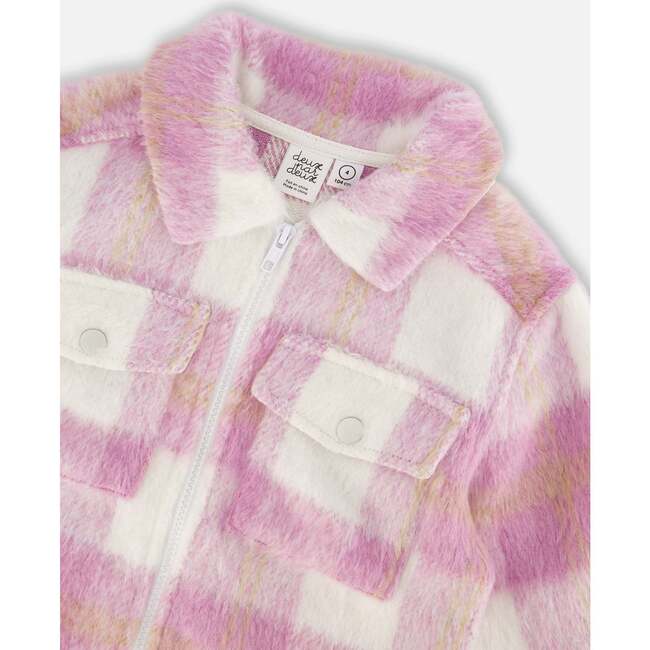 Overshirt Wool-Effect With Pockets, Plaid Lilac & Off-White - Jackets - 4