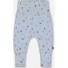 Organic Cotton Pine Print Evolutive Pant, Light Blue - Pants - 4