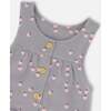Organic Cotton Long Sleeve Onesie & Apples Print Overall Set, Gray - Mixed Apparel Set - 4