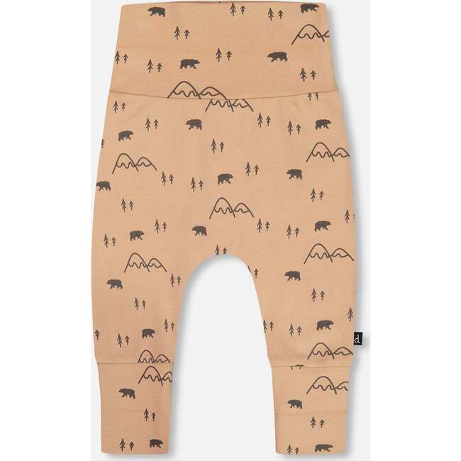 Organic Cotton Mountains Print Evolutive Pant, Sand - Pants - 4