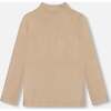 Super Soft Brushed Mock Neck Top, Medium Beige - T-Shirts - 4