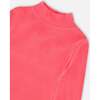 Super Soft Brushed Long Sleeve Mock Neck Top, Magenta - T-Shirts - 5