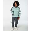 Hooded Fleece Sweatshirt With Contrast Rib, Sage Green - Sweatshirts - 2