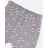 Organic Cotton Long Sleeve Top & Apples Print Pants Set, Gray - Mixed Apparel Set - 5