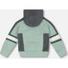 Hooded Fleece Sweatshirt With Contrast Rib, Sage Green - Sweatshirts - 3