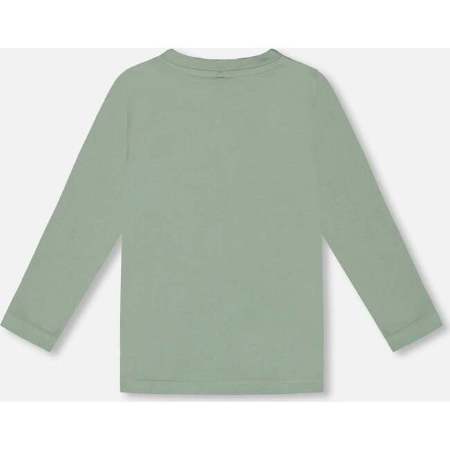 Graphic Print Long Sleeve T-Shirt, Sage - T-Shirts - 3