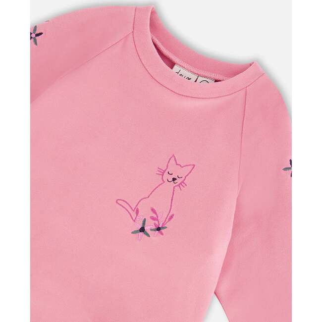 Graphic Pring Raglan Sleeve Front Pocket Tunic, Pink - T-Shirts - 4