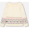 Jacquard Knit Cardigan, Off-White Flowers Jacquard - Cardigans - 5