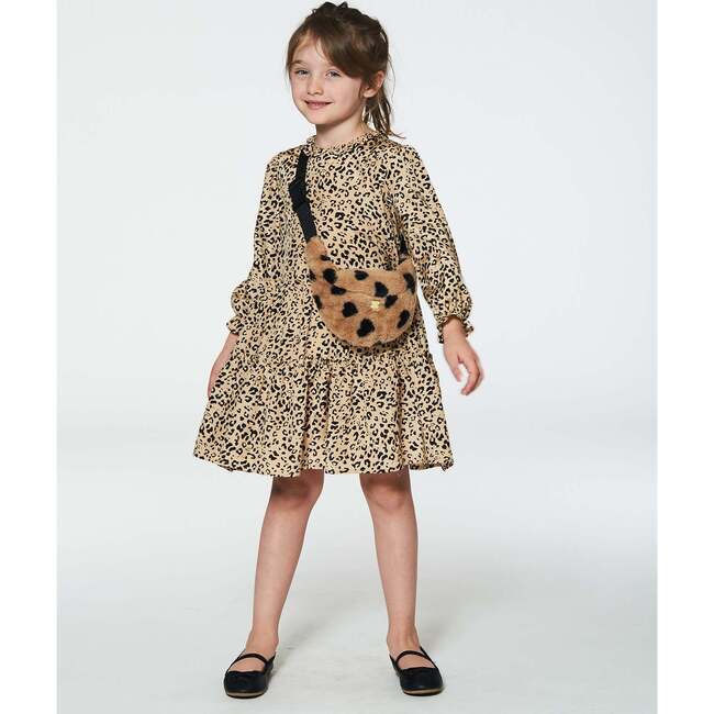 Print Long Sleeve Viscose Tiered Frill Dress, Leopard - Dresses - 2