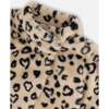 Print Faux Fur High Neck Jacket, Leopard - Jackets - 5