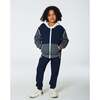 Full Zip Hooded Fleece, Navy & Dark Gray - Sweatshirts - 2