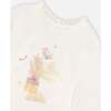 Frill Neck Print Long Sleeve T-Shirt, Off-White - T-Shirts - 4