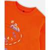 Graphic Print Long Sleeve T-Shirt, Tangerine - T-Shirts - 5