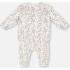 Flowers Print Organic Cotton Top & Pants Set, Cream - Mixed Apparel Set - 2