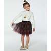 Glittering Plaid 2-Tiered Mini Tulle Skirt, Red - Skirts - 3