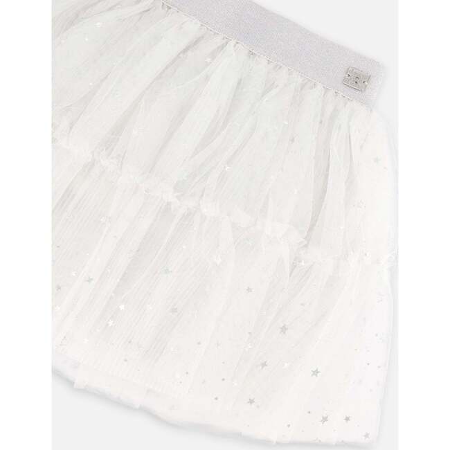 Glittering Stars 2-Tiered Mini Tulle Skirt, Off-White - Skirts - 5