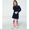 Organic Cotton Graphic Print Knee Legging, Pink - Leggings - 2
