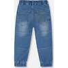 French Terry Jogger Pants, Light Blue Denim - Jeans - 4