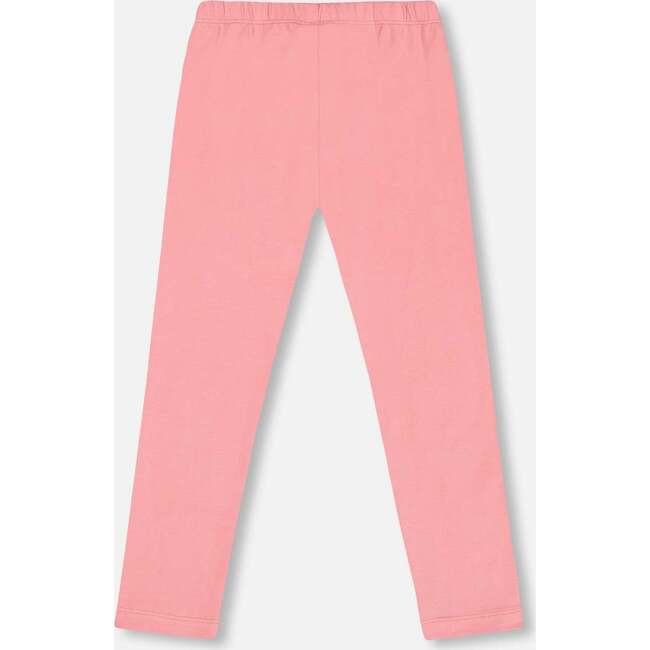 Organic Cotton Graphic Print Knee Legging, Pink - Leggings - 3