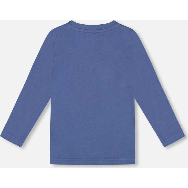 Fox Applique Long Sleeve T-Shirt, Blue - T-Shirts - 4