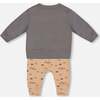 Mountains Print Organic Cotton Top & Pant Set, Dark Gray - Mixed Apparel Set - 2