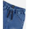 French Terry Jogger Pants, Light Blue Denim - Jeans - 5