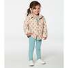 Flowers Print Polar Fleece Long Sleeve Shirt, Peach & Blue - Jackets - 3