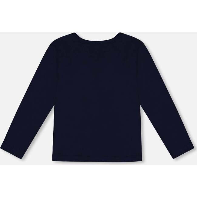 Organic Cotton Graphic Print Long Sleeve T-Shirt, Navy - T-Shirts - 3