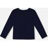 Organic Cotton Graphic Print Long Sleeve T-Shirt, Navy - T-Shirts - 3