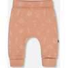 Flowers Print Organic Cotton Evolutive Pant, Cinnamon - Pants - 3