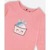 Organic Cotton Graphic Print Long Sleeve T-Shirt, Pink - T-Shirts - 5