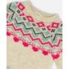 Norwegian Jacquard Long Raglan Sleeve Sweater, Beige Mix - Sweaters - 5